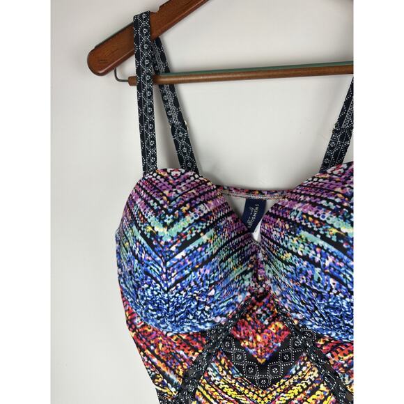 Swimsuits For All Macrame Underwire One Piece Swimsuit Cut Out Plus Size 18 - Picture 5 of 16